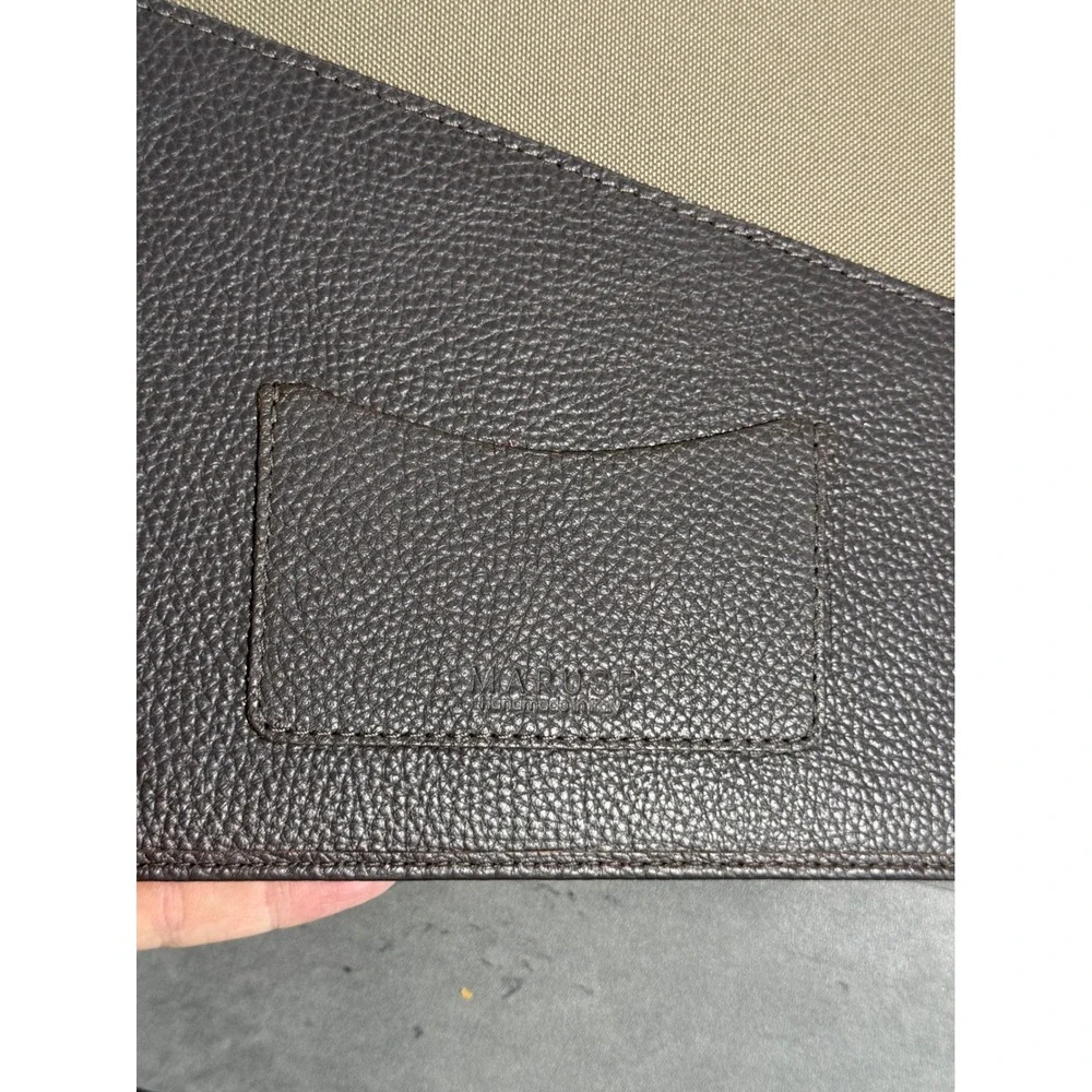 Maruse Leather Portfolio Handmade in Italy Dark Brown Pebbled Grained Business